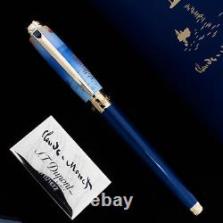 S. T. Dupont Monet Blue and Gold Fountain Pen Limited Edition #0711/1872