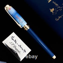 S. T. Dupont Monet Blue and Gold Fountain Pen Limited Edition #0711/1872