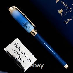 S. T. Dupont Monet Blue and Gold Fountain Pen Limited Edition #0711/1872