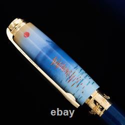 S. T. Dupont Monet Blue and Gold Fountain Pen Limited Edition #0711/1872