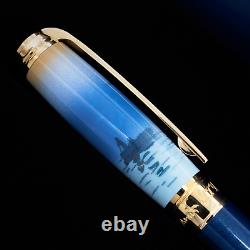 S. T. Dupont Monet Blue and Gold Fountain Pen Limited Edition #0711/1872