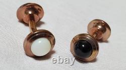 S. T. Dupont Reflection Reversible Cufflinks Shell & Black Limited Edition From Ja