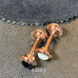 S. T. Dupont Reversible Cufflinks Pearl Shell Onyx Gold Limited Edition