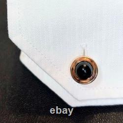 S. T. Dupont Reversible Cufflinks Pearl Shell Onyx Gold Limited Edition