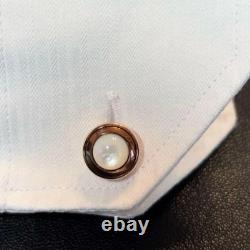 S. T. Dupont Reversible Cufflinks Pearl Shell Onyx Gold Limited Edition