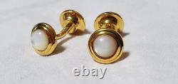 S. T. Dupont Reversible Reflection Stone Cufflinks Gold & Black Limited Edition