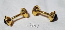 S. T. Dupont Reversible Reflection Stone Cufflinks Gold & Black Limited Edition