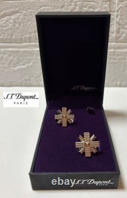 S. T. Dupont Silver W Cross Cufflinks Unused Limited Edition