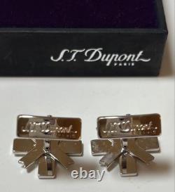 S. T. Dupont Silver W Cross Cufflinks Unused Limited Edition