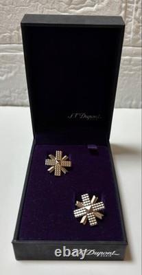 S. T. Dupont Silver W Cross Cufflinks Unused Limited Edition