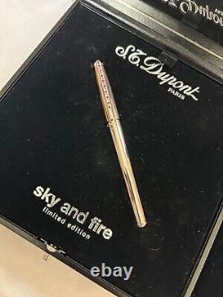 S. T Dupont Sky & Fire, Limited Edition 500 Fountain Pen, 18K M Nib-Mint