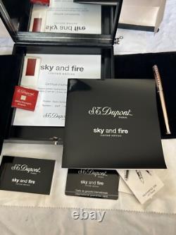 S. T Dupont Sky & Fire, Limited Edition 500 Fountain Pen, 18K M Nib-Mint