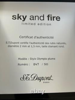 S. T Dupont Sky & Fire, Limited Edition 500 Fountain Pen, 18K M Nib-Mint