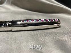 S. T. Dupont Sky and Fire Limited Edition #79/500 Olympio Ballpoint Pen withRubies