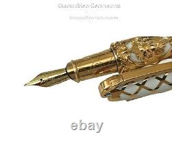 S. T. Dupont Versailles Limited Edition White Lacquer 18 K Gold Nib Fountain Pen