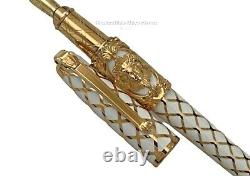 S. T. Dupont Versailles Limited Edition White Lacquer 18 K Gold Nib Fountain Pen