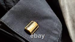S. T. Dupont W Line Emblem Square Cufflinks Black/Gold Limited Edition Used