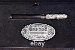 S T Dupont Wild West Rollerball Pen Limited Edition Platinum Black Laquer