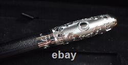 S T Dupont Wild West Rollerball Pen Limited Edition Platinum Black Laquer