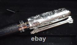 S T Dupont Wild West Rollerball Pen Limited Edition Platinum Black Laquer