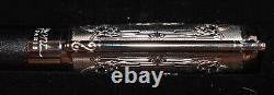 S T Dupont Wild West Rollerball Pen Limited Edition Platinum Black Laquer