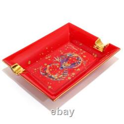 S. T. Dupont Year Dragon Ashtray 006486 Red Porcelain Limited Edition Japan