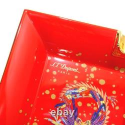 S. T. Dupont Year Dragon Ashtray 006486 Red Porcelain Limited Edition Japan