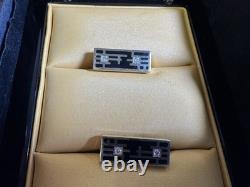 S. T. Dupont limited edition shanghai diamonds lacquer & goldtone cufflinks france