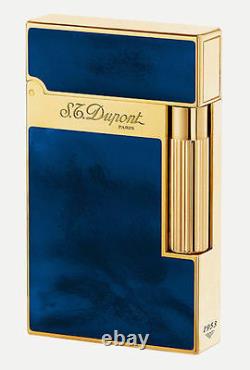 ST DUPONT ATELIER LIGNE LINE 2 LIMITED EDITION GOLD LIGHTER DARK BLUE 016134 laq