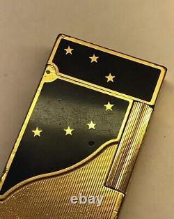 ST DUPONT EUROPA Line 2 Limited Edition Gold Lighter Blue Lacquer 1993