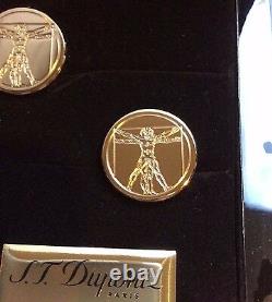 ST DUPONT VITRUVIAN MAN PRESTIGE LIMITED EDITION GOLD CUFFLINKS #xxx/1490