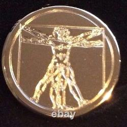 ST DUPONT VITRUVIAN MAN PRESTIGE LIMITED EDITION GOLD CUFFLINKS #xxx/1490