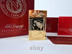 ST Dupont Lighter Ligne 2 Gold Plated Napoleon Limited Edition 2006 Vintage RARE