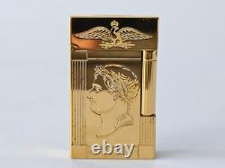 ST Dupont Lighter Ligne 2 Gold Plated Napoleon Limited Edition 2006 Vintage RARE