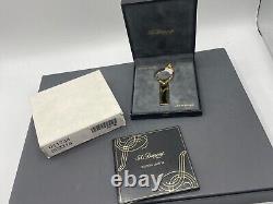 ST Dupont Limited Edition Art Nouveau Keyring Gold & Black Lacquer 3216 $195