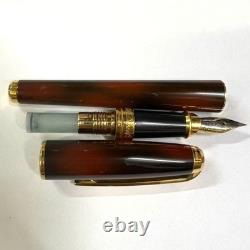 ST Dupont Tortoise Shell Fountain Pen with Lacquer Finish