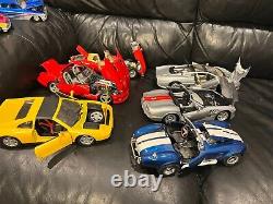 Shelby Series 1, Cobra Jaguar XJ220, Impala, Ferrari 118 & 124Diecast (9)