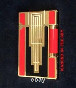 St Dupont Art Deco 1996 Ligne 2 Line 2 Limited Edition Lighter Black Red Lacquer