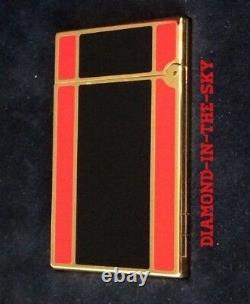 St Dupont Art Deco 1996 Ligne 2 Line 2 Limited Edition Lighter Black Red Lacquer