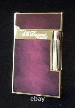 St Dupont Atelier Linge Line 2 Limited Edition Palladium Lighter Purple Lacquer