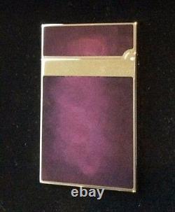 St Dupont Atelier Linge Line 2 Limited Edition Palladium Lighter Purple Lacquer