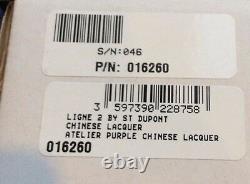 St Dupont Atelier Linge Line 2 Limited Edition Palladium Lighter Purple Lacquer