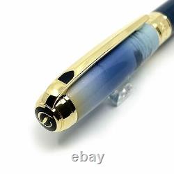 St Dupont Claude Monet Limited Edition Gold Blue Lacquer Ballpoint Pen 415049