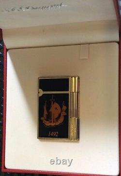 St Dupont Columbus Gatsby Limited Edition Lighter Black And Red Lacquer 1992