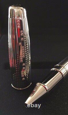 St Dupont Diamond Drop Limited Edition Palladium Orpheo Rollerball Pen #786/1952