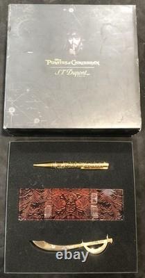 St Dupont Disney's Pirates Of The Caribbean Limited Gold Ballpoint Pen Sword Set