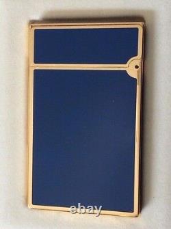 St Dupont Europa Linge 2 Line 2 Limited Edition Gold Lighter Blue Lacquer 1993