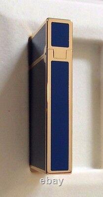 St Dupont Europa Linge 2 Line 2 Limited Edition Gold Lighter Blue Lacquer 1993