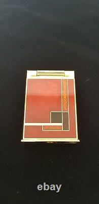 St Dupont Gold Dust Red Lacquer Table Jeroboam Limited Edition Lighter Rare