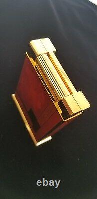 St Dupont Gold Dust Red Lacquer Table Jeroboam Limited Edition Lighter Rare